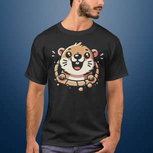 Spielender Cartoon Groundhog T-Shirt