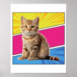 Spielender Cat Pop Art Poster<br><div class="desc">Fügen Sie Ihrem Raum mit diesem Playful Cat Pop Art Design einen Glanz Spaß und Farbe hinzu! Dieses Kunstwerk mit einer lebendigen und skurrilen Darstellung einer Katze im lebendigen Pop-Kunststil ist für Katzenliebhaber und Kunstliebhaber gleichermaßen geeignet. Dieses Design bringt Ihnen ein Lächeln ins Gesicht und einen Pop der Persönlichkeit in...</div>