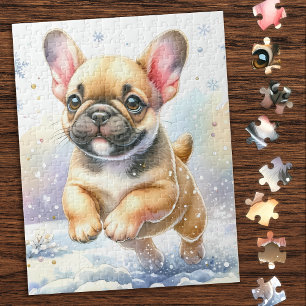 Spielender französischer Bulldog Dog Welpe Weihnac