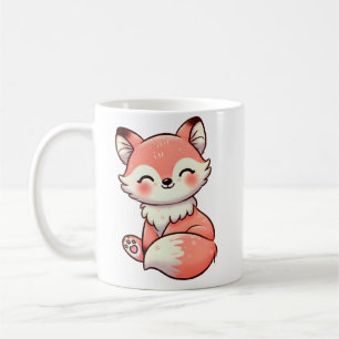 Spielender Fuchs mit Holzbaum Kaffeetasse