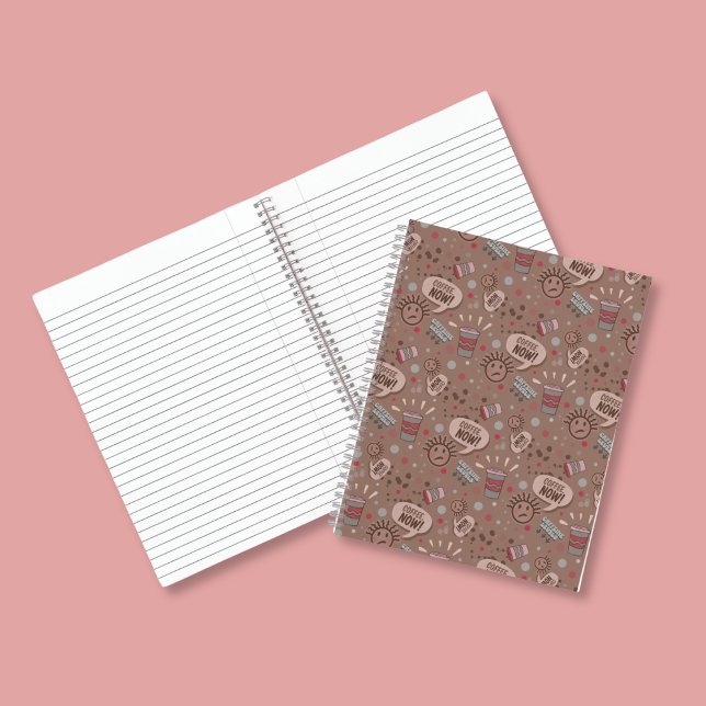 Spielender Kaffee jetzt Mocha Muster Notizbuch (Von Creator hochgeladen)