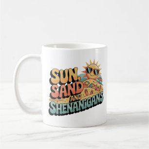 Spielender Retro Beach Sun Zitat farbenfroher Somm Kaffeetasse