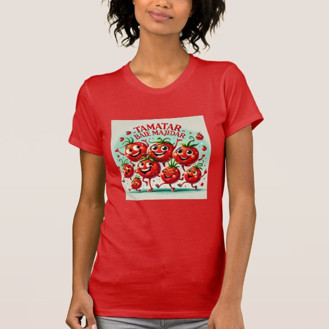 Spielender Tomato Fun T - Shirt - Lebhaft und fröh (Vorderseite)