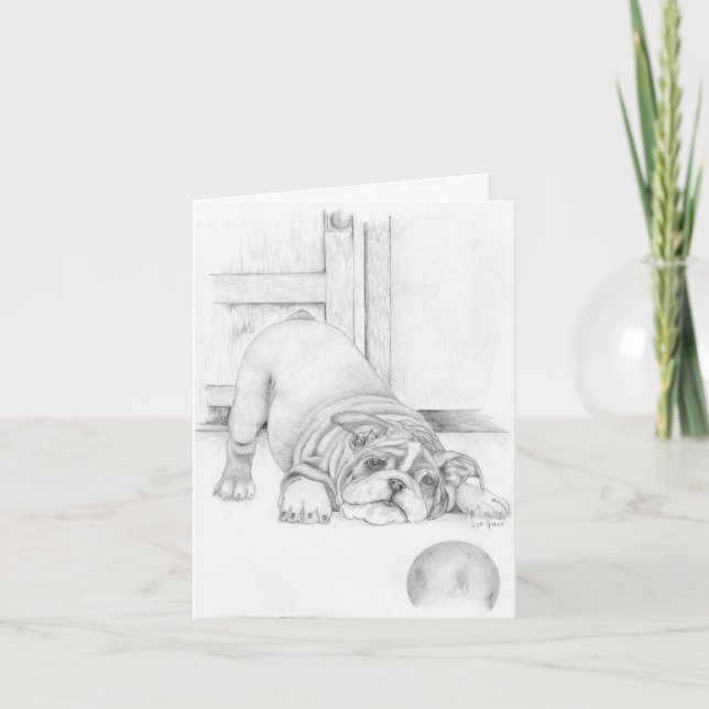 Spielender Welpe Karte (Vorderseite)