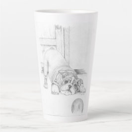 Spielender Welpe Milchtasse
