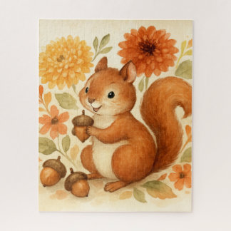 Spielendes Eichhörnchen im Herbst