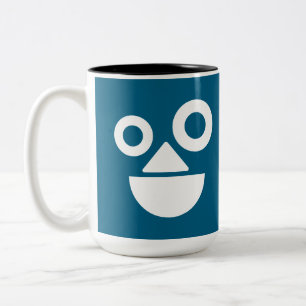 Spielendes Gesicht minimal lustig Zweifarbige Tasse