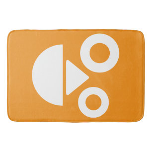 Spielendes Gesicht minimale lustige Orange Badematte