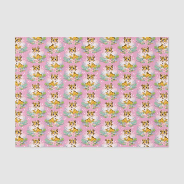 Spielendes Orange Tabby Kittens Tissue Paper Seidenpapier (Vorderseite)