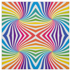Spielendes Regenbogen Linnear Geometrisches Muster Stoff