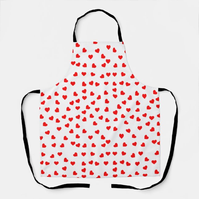 Spielendes rotes Herzmuster Schürze (Vorderseite)