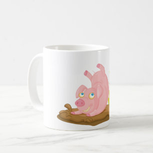 Spielendes Schwein in der sonnigen Farm Tier Kaffeetasse
