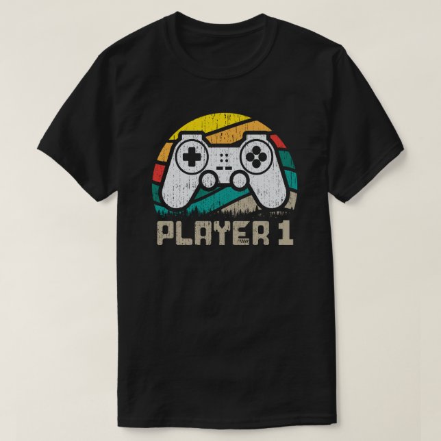 Spieler 1 Spieler 2 Spiele-Paar T-Shirt (Design vorne)