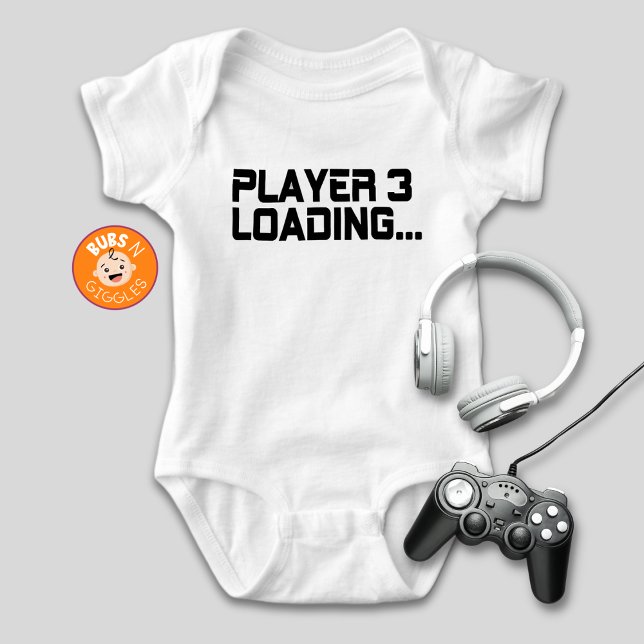Spieler 3 Ankündigung der Schwangerschaft der Mama Baby Strampler (Von Creator hochgeladen)