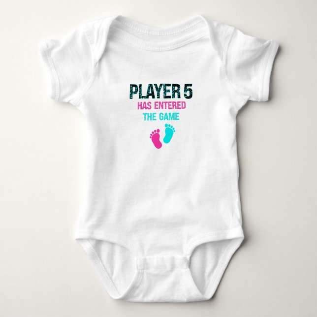 Spieler 5 hat das Game Baby Gift Player 5, Strampler (Vorderseite)