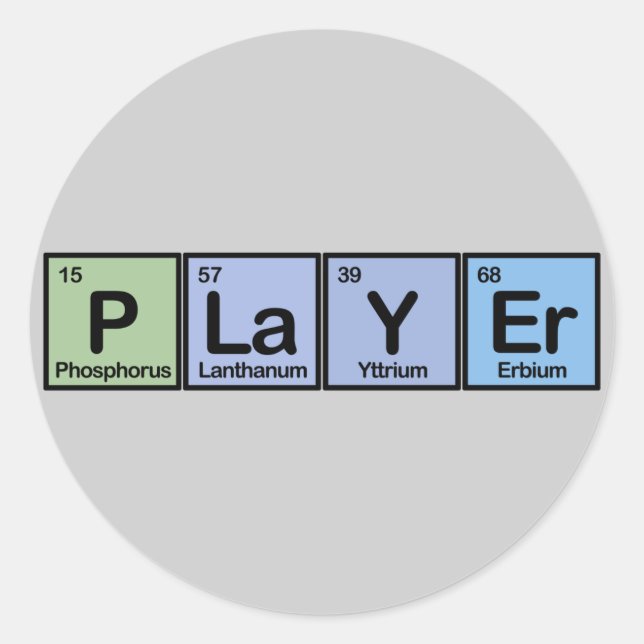 Spieler aus Elementen Runder Aufkleber (Vorderseite)