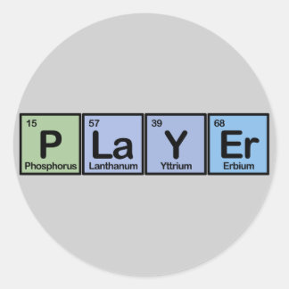Spieler aus Elementen Runder Aufkleber