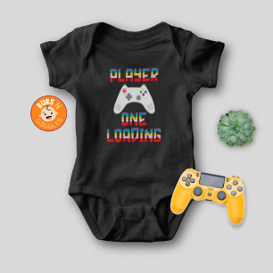 Spieler Eins lädt zum Vater-Tag in schwarz mit Gam Baby Strampler