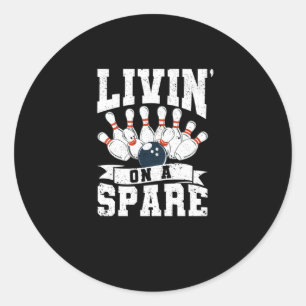 Spieler Funny Bowler Fan spart Livin auf Erfrischu Runder Aufkleber