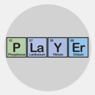 Spieler gemacht von den Elementen Runder Aufkleber