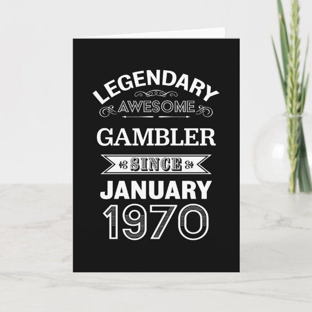 Spieler Januar 1970 50. Geburtstagsgeschenk Karte (Vorderseite)