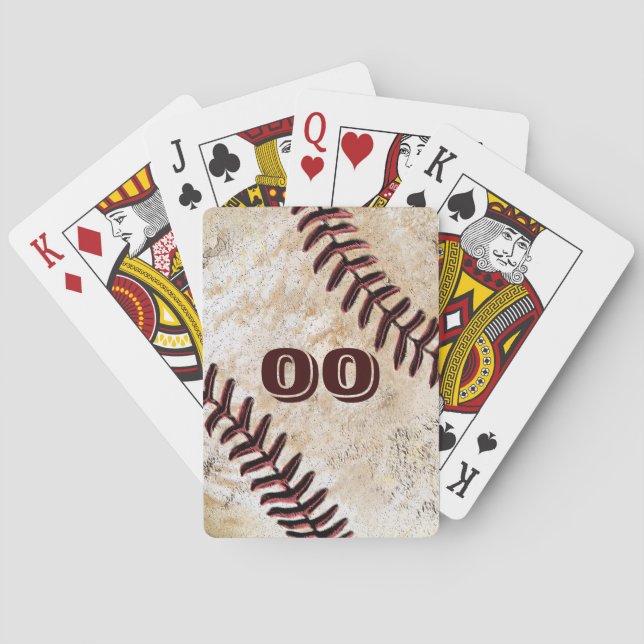 SPIELER JERSEY NUMMER auf Baseball Playing Cards Spielkarten (Rückseite)