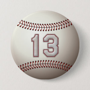 Spieler Nr. 13 - cooler Baseball näht Buttone Button