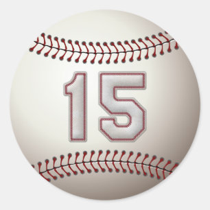 Spieler Nr. 15 - coole Baseball-Stiche Runder Aufkleber