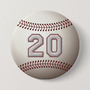 Spieler Nr. 20 - cooler Baseball näht Buttone Button
