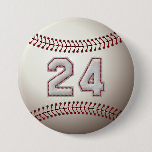 Spieler Nr. 24 - cooler Baseball näht Buttone Button