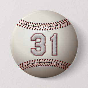 Spieler Nr. 31 - cooler Baseball näht Buttone Button