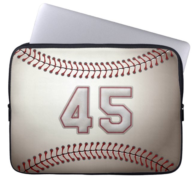 Spieler Nr. 45 - coole Baseball-Stiche Laptopschutzhülle (Vorderseite)