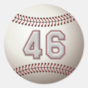 Spieler Nr. 46 - coole Baseball-Stiche Runder Aufkleber