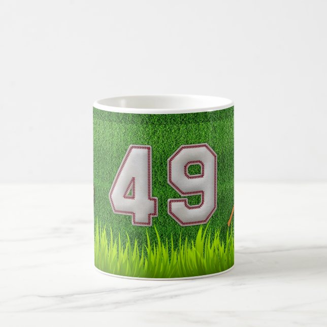 Spieler Nr. 49 - coole Baseball-Stiche Kaffeetasse (Mittel)