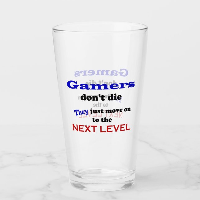 Spieler sind unsterblich! Trinkglas Glas (Vorderseite)