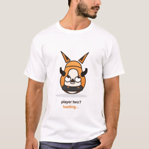 Spieler Zwei lädt süßen Gamer-Fuchs-Controller T-Shirt