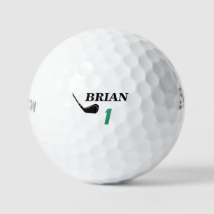 Spielerball mit Name und Nummer 1 Golfball