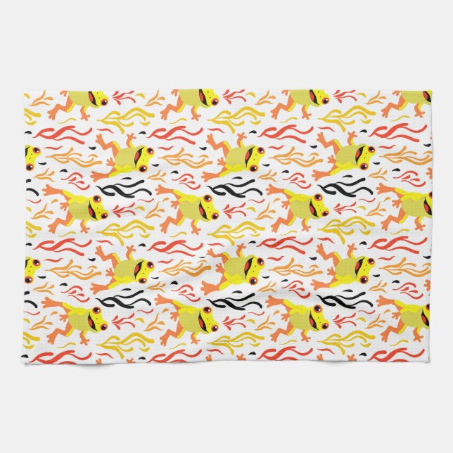 Spielerfrösche Geschirrtuch (Horizontal)