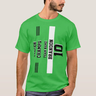 Spielerfußballchamps personalisiert schwarz-grün T-Shirt