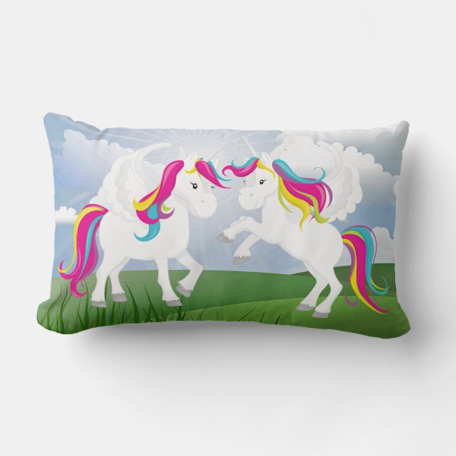 spielerisch Fantasy unicorns Mädchen Kissen (Vorderseite)