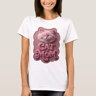Spielerisch Rosa CAT MOM Zitat-Shirt T-Shirt