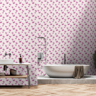 Spielerisch rosa Schmetterlingsinsekten Doodle Sty Tapete