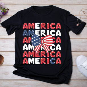 Spielerisch rot, weiß und blau Patriotischer Bow T-Shirt