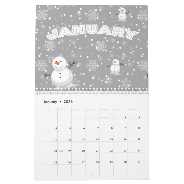 Spielerisch und farbenfroh, schlicht und fröhlich  kalender (Jan 2026)