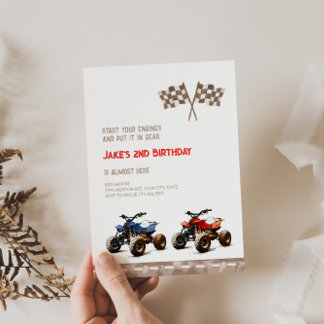 Spielerische ATV Bikes Einladung zum Geburtstag