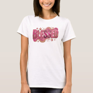 Spielerische BLESSED 2D Modekunst T-Shirt