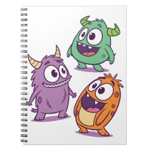Spielerische Cartoon-Monster - Niedliche Mit Augen Notizblock