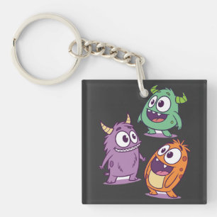 Spielerische Cartoon-Monster - Niedliche Mit Augen Schlüsselanhänger