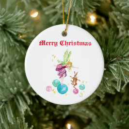 Spielerische Fairy auf farbigen Balls mit Happy Bu Keramik Ornament