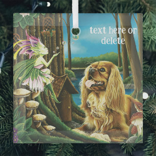 Spielerische Fantasy Cavalier Spaniel Feenfee Ornament Aus Glas